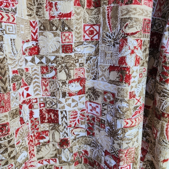 Columbia Shirt Mens Size 4X Short Sleeve Button Fish Palm Trees Red Hawaiian - Picture 16 of 16